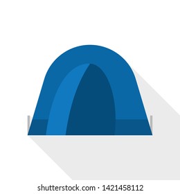 Blue tent icon. Flat illustration of blue tent vector icon for web design