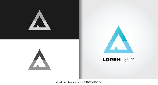 blue tent logo brand set idea template vector