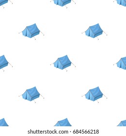 Blue tent with pegs.Hippy single icon in cartoon style vector symbol stock illustration web.