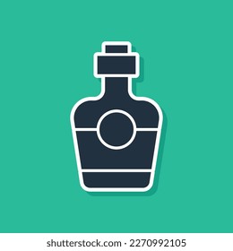 Blue Tequila bottle icon isolated on green background. Mexican alcohol drink.  Vector