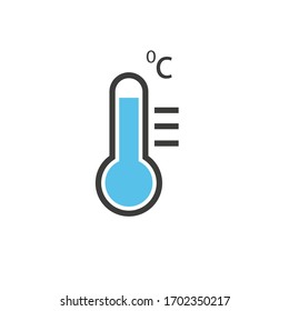 Blue termometer icon on white background eps 10