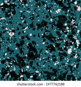 Blue terrazzo seamless pattern. Abstract vector background for web page, banners backdrop, fabric, home decor, wrapping