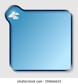 blue text box for any text with clouds and sun