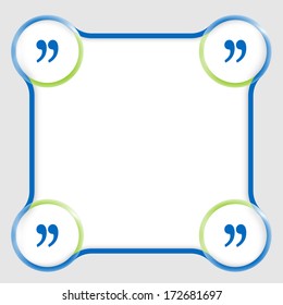 blue text box for any text and quotation marks