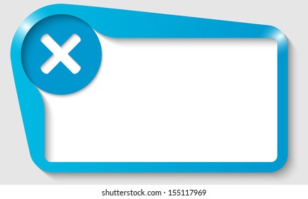 blue text box with ban mark
