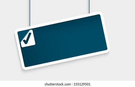 blue text box and check box