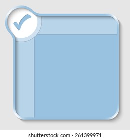 blue text box for entering text and check box