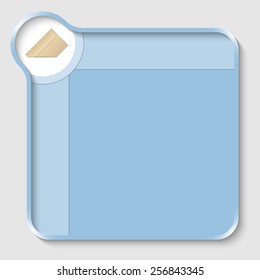 blue text box for entering text and envelope