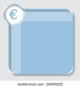 blue text box for entering text and euro icon