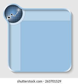 blue text box for entering text and graph