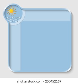 blue text box for entering text and sun