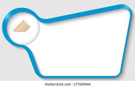 blue text box for insertion text with envelope