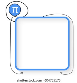 A blue text box and pi symbol