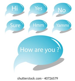 blue text bubbles, vector art illustration, for more text bubbles please visit my gallery