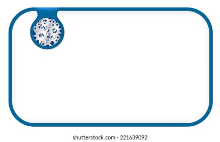 blue text frame for any text with cogwheels