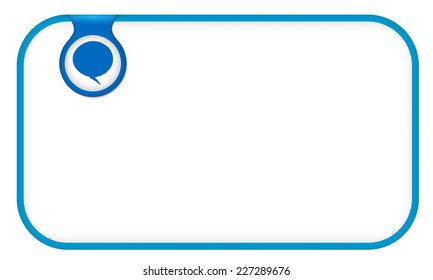 blue text frame for any text with speech bubble