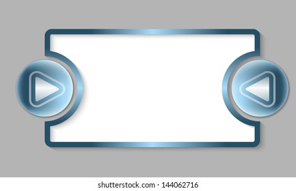 blue text frame with arrow