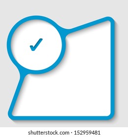 blue text frame with check box
