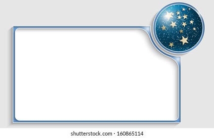blue text frame with falling snow and stars