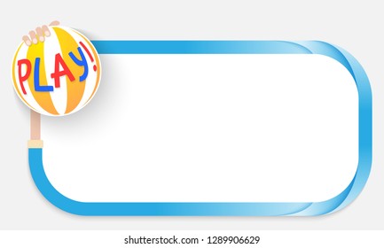 Blue text frame with inscription  and place for your text