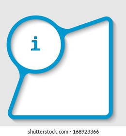 blue text frame for insertion text with info sign