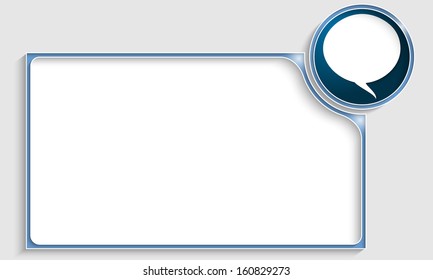 blue text frame with speech bubble