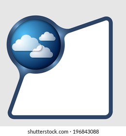 blue text frame with three transparent clouds