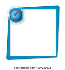 blue text frame and transparent circles with pencil
