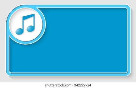 Blue text frame and white circle box with music symbol