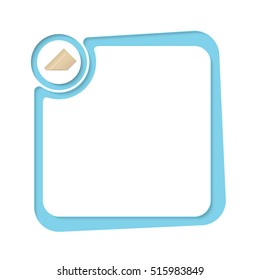 Blue text frame for your text and envelope