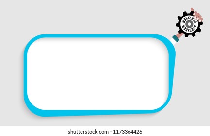 A blue text frame for your text with workshop theme