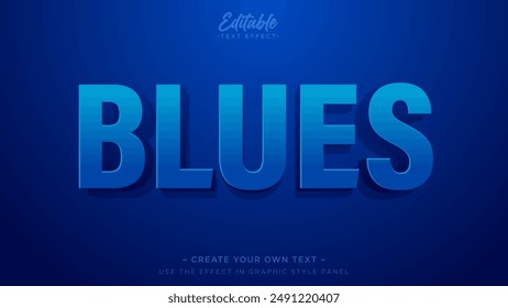 Blue text style headline for advertising banner with editable text effect