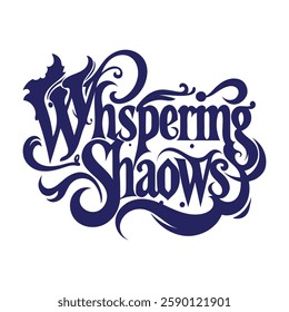 blue text with swirls and white background