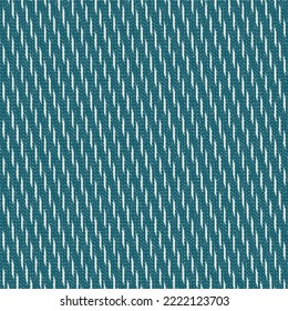 Blaues Textilmaterial mit Streifen und weißen Markierungen, linear in absteigender Richtung angeordnet. Tapete-Design. strukturierter dekorativer Hintergrund.