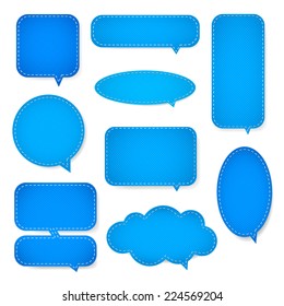 blue textile text bubble