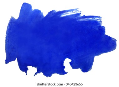 Blue textural acrylic background. Blue spot of paint