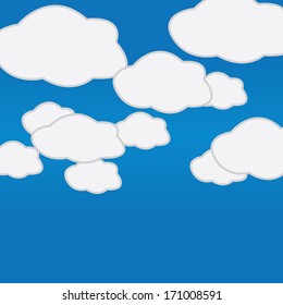 Blue Texture Background clouds , Vector Illustration 