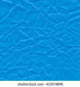 Blue texture of crumpled paper. Vector illustration.
