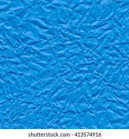 Blue texture of crumpled paper. Vector illustration.