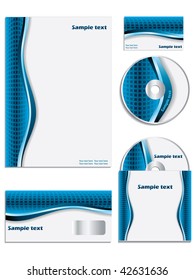 Blue textured company vector set