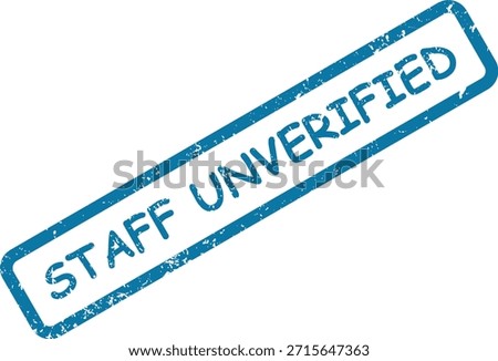 A blue, textured rubber stamp with the bold text 