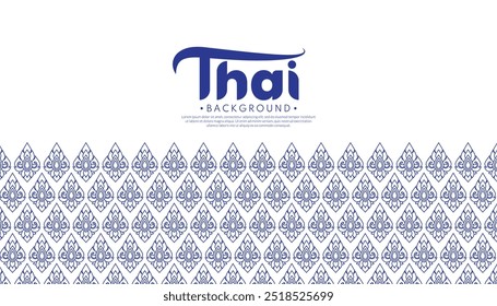 Blue Thai pattern background. Traditional Thai pattern for covers, brochures, web, and internet ads. Vector line Thai illustration