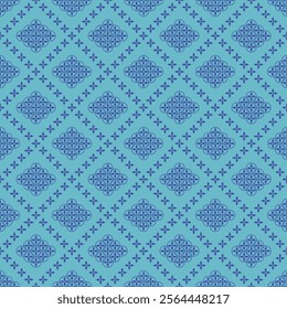 Blue Thai pattern style for fabric and background.