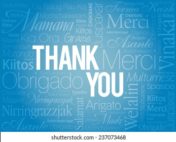 Blue Thank You Word Cloud in vector format