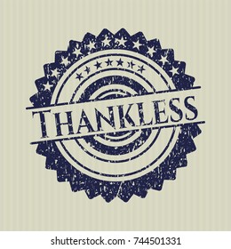 Blue Thankless rubber grunge texture seal