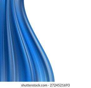 Fundo de cortina de teatro azul com dobras de tecido drapeado dramático para performance de palco, tela de cinema, casa de ópera e cena de teatro clássico, fundo vetor elegante para shows e eventos