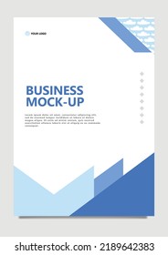 Blue theme business mock up decorated by pattern. Suitable for annual report, business proposal, company profile, and catalog.