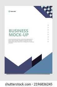 Blue theme vector mock up for business and decorated with pattern. Suitable for annual report, catalog, company profile, magazine, poster, and booklet.