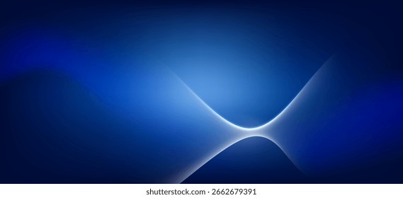 A blue themed graphic with light and shadows that create depth and dimension to the image. The gradient technology in this image creates shapes that resemble curves and lines.
