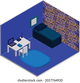 Habitación con temática azul para un niño